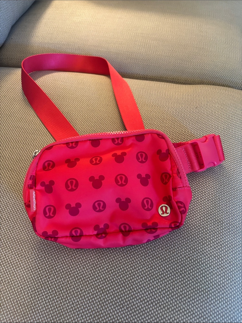 lululemon athletica Pink Mickey Pattern Crossbody Belt Bag